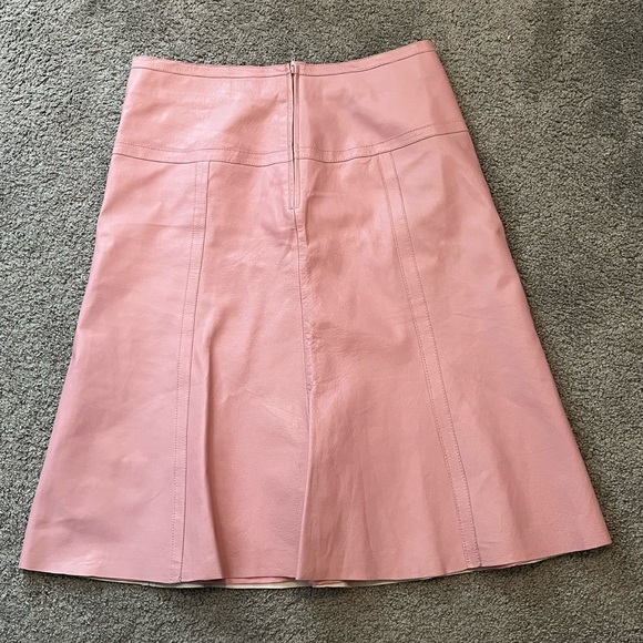 Danier size 8 Pink Midi Leather Skirt - Picture 9 of 15